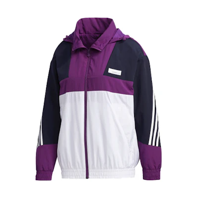 (Women) adidas Tricolor Letter Print Hoodie Jacket Purple FU1068