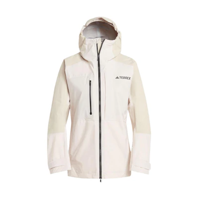 (Women) adidas Two-Way Zipper Outdoor Waterproof Windbreaker Jacket Beige IP1440
