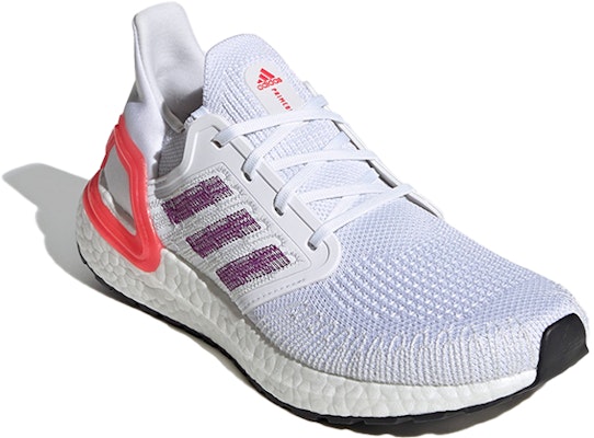 (Women) adidas UltraBoost 20 'White Shock Red' EG0726 Lookbook (Women) adidas UltraBoost 20 'White Shock Red' EG0726