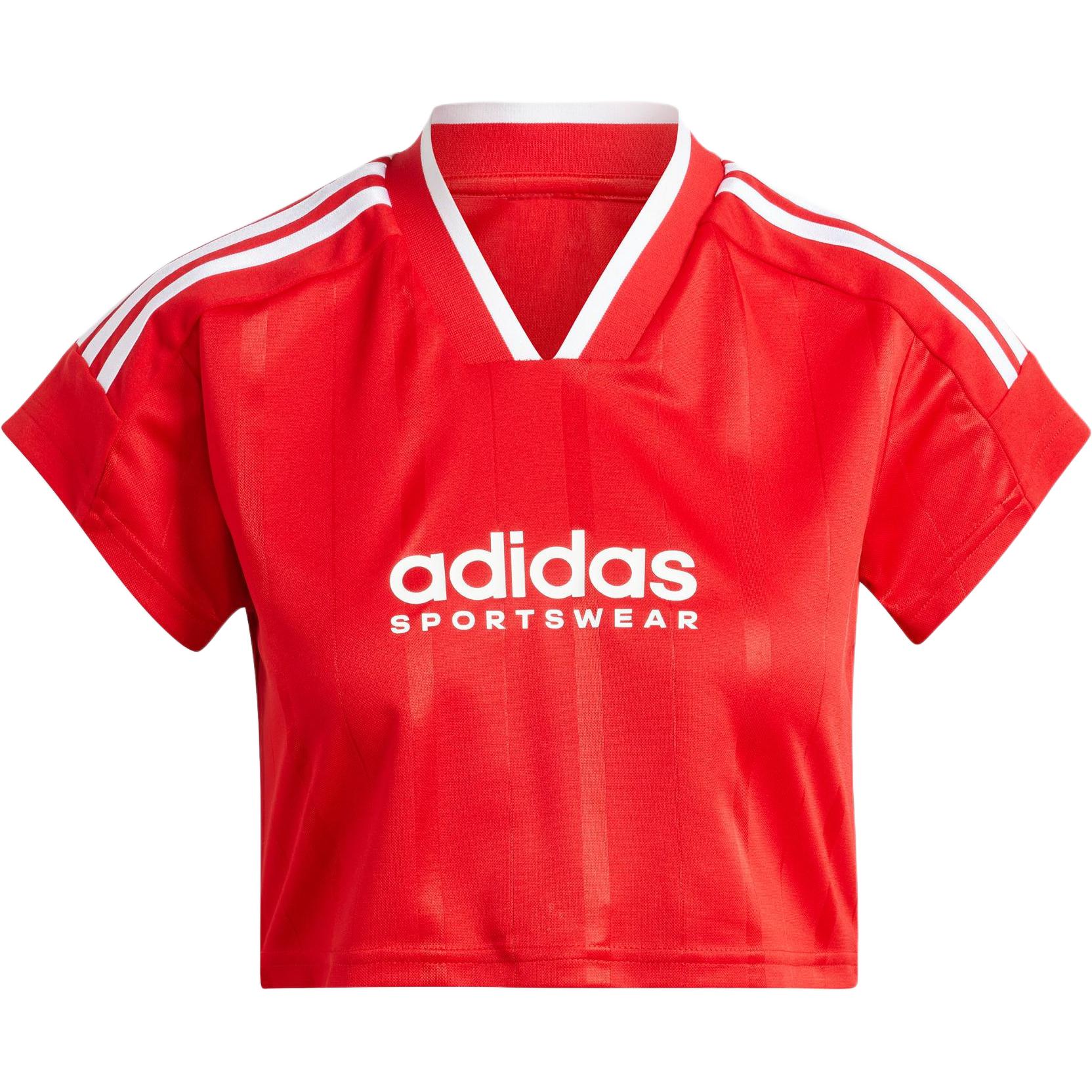 (Women) adidas V-Neck Casual T-Shirt Light Scarlet/White IZ2084