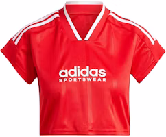 (Women) adidas V-Neck Casual T-Shirt Light Scarlet/White IZ2084