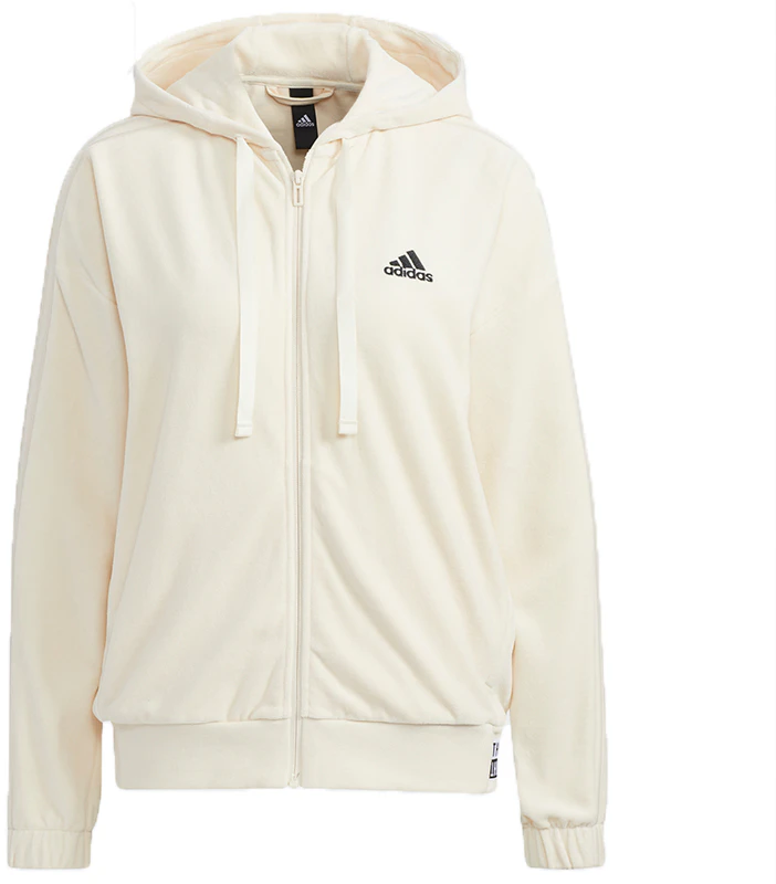 women-adidas-velour-hoodie-jacket-small-logo-drawstring-off-white-hg-1836