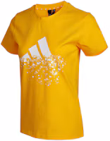 (Women) adidas Vintage Logo Print Breathable Dopamine T-Shirt Yellow HB6600