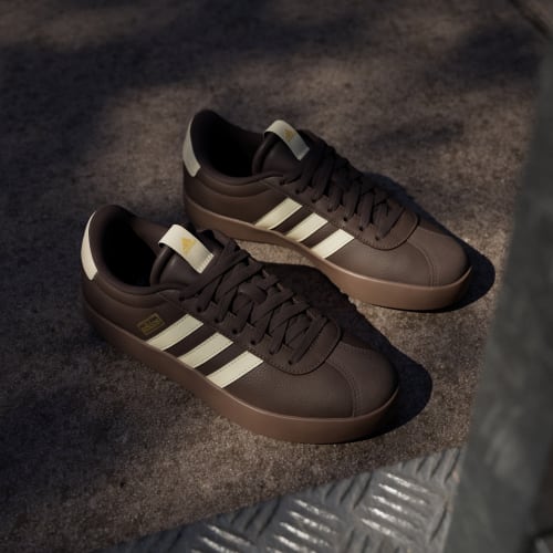 Purchase (W) adidas VL Court 3.0 深棕/暖香草/金屬金配色鞋款 KI4574