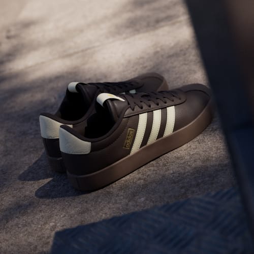 Details for (W) adidas VL Court 3.0 深棕/暖香草/金屬金配色鞋款 KI4574