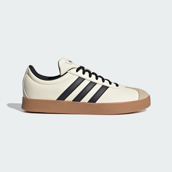 (W) Adidas VL Court Base 3-Stripes Sneakers Cream White/Core Black/Crystal Sand