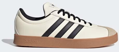 (Women) Adidas VL Court Base 3-Stripes Sneakers Cream White/Core Black/Crystal Sand JR6912 (Women) Adidas VL Court Base 3-Stripes Sneakers Cream White/Core Black/Crystal Sand JR6912