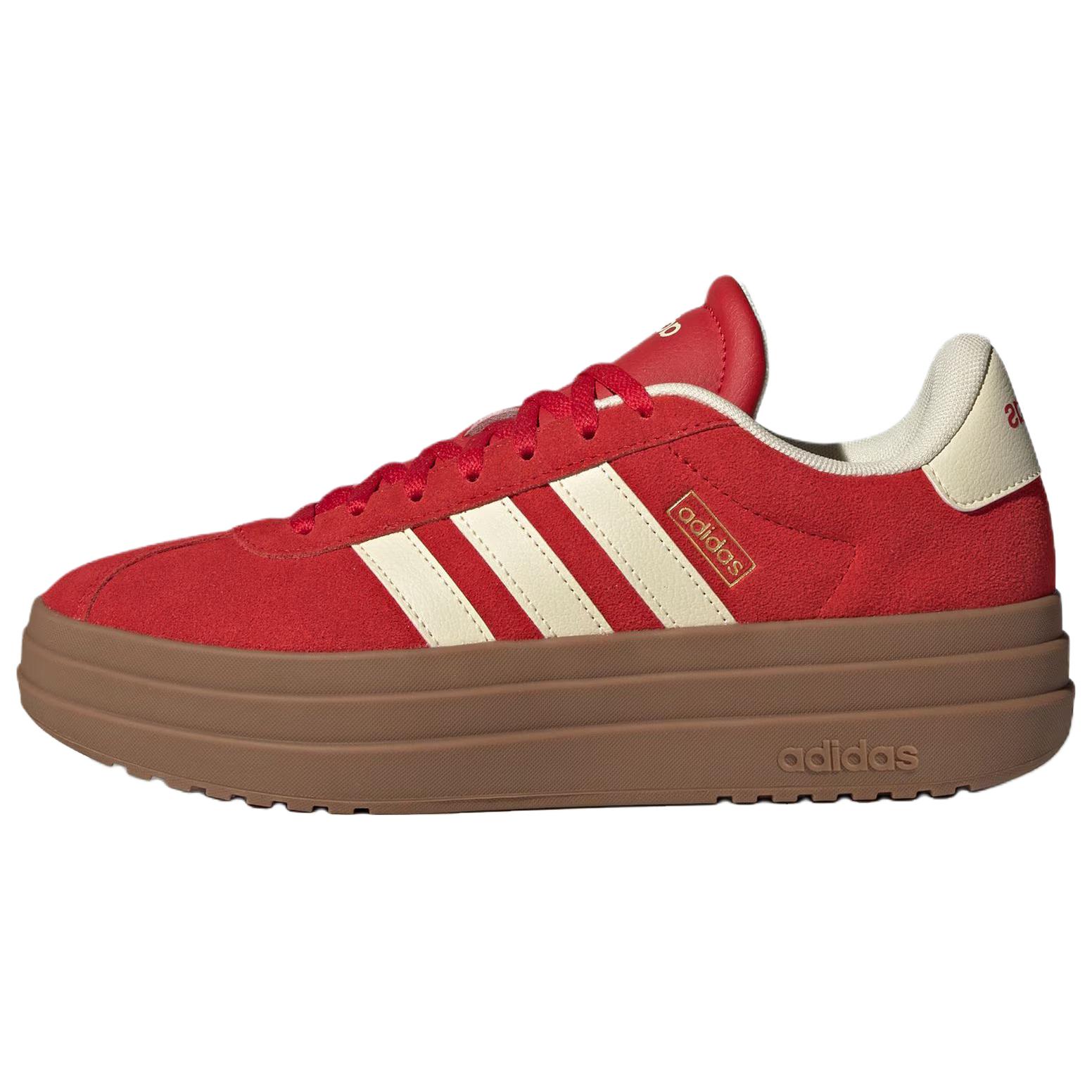 (Women) adidas VL Court Bold Red Platform Sneakers Casual Low-Top Trainers KJ6852