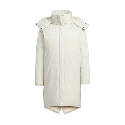 (Women) adidas W Long Down Coat White Detachable Hood Puffer Jacket. HN2114