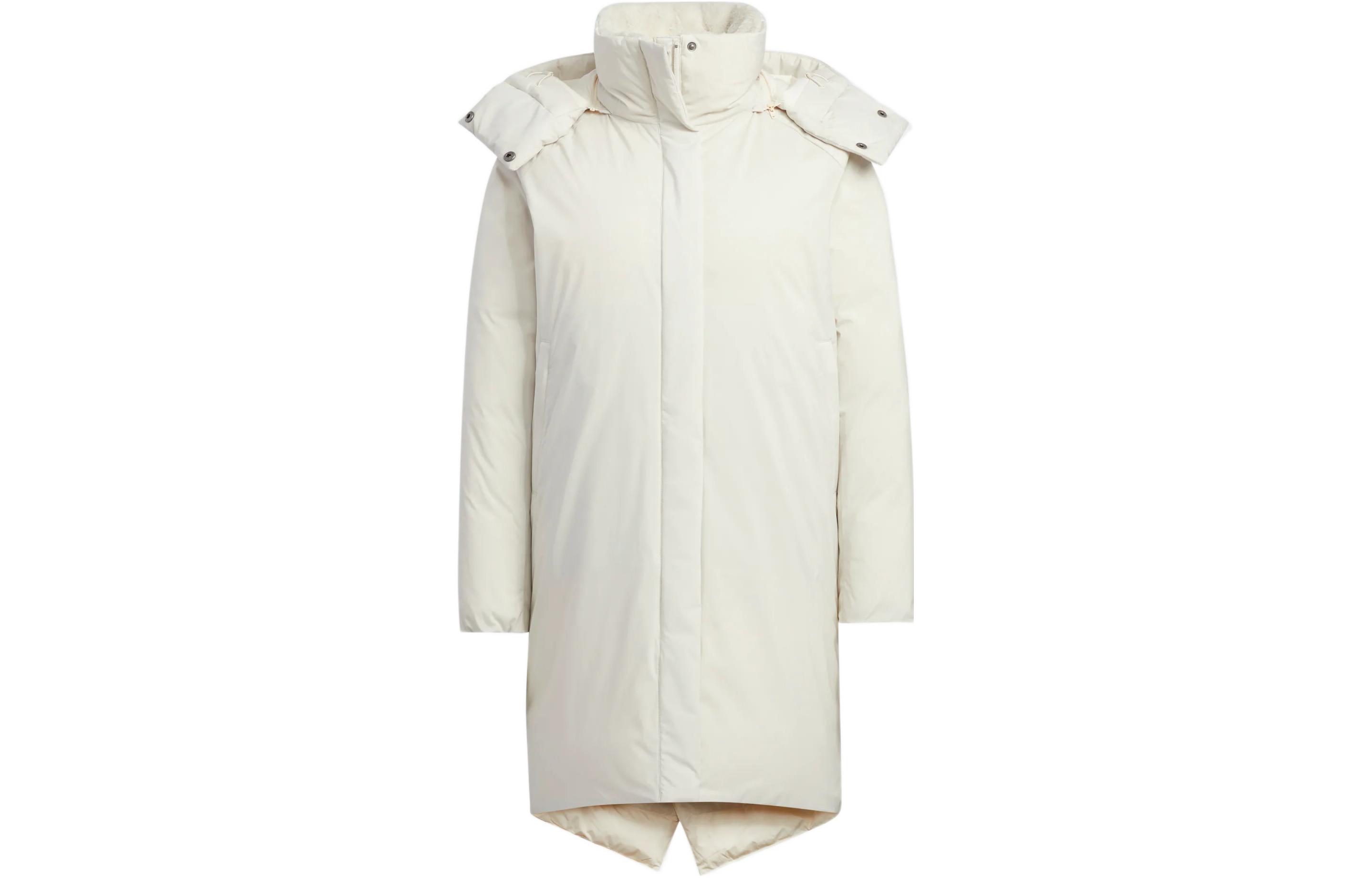 Order (W) adidas 女款白色長版羽絨外套 可拆式帽連帽外套 Puffer夾克 HN2114