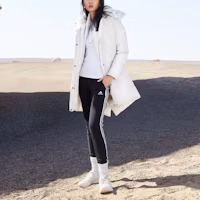 Sizing (Women) adidas W Long Down Coat White Detachable Hood Puffer Jacket. HN2114