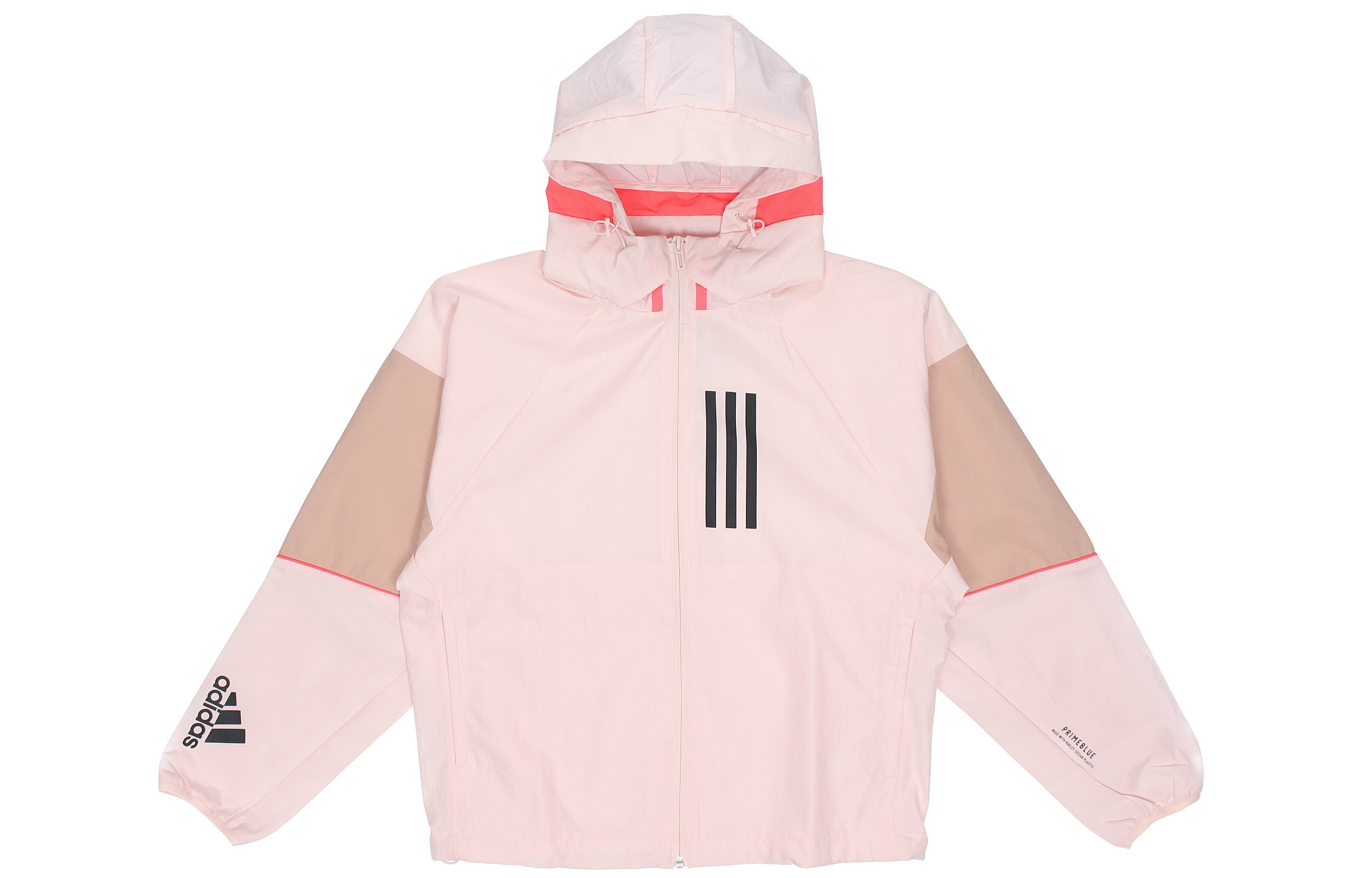 (Women) adidas W.N.D Colorblock Hooded Jacket Pink GF0133