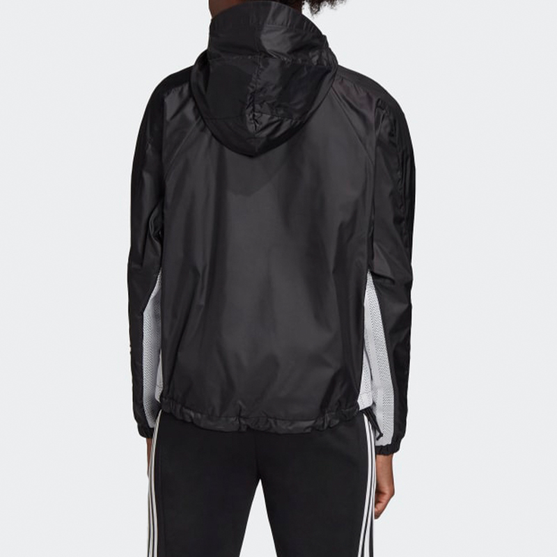 (Women) adidas W N D Letter Logo Print Black Hooded Sports Jacket FL1850 圖 5