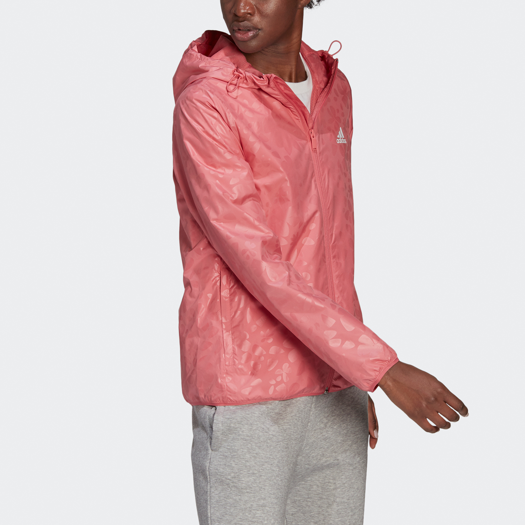 (Women) adidas WB AOP Floral Slim Fit Pink Hoodie Jacket GQ0617 圖 5