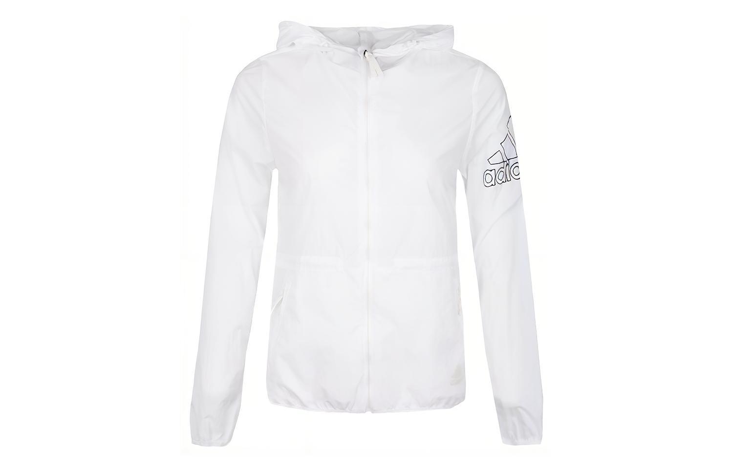 (Women) adidas White Hooded Woven Jacket FT2862