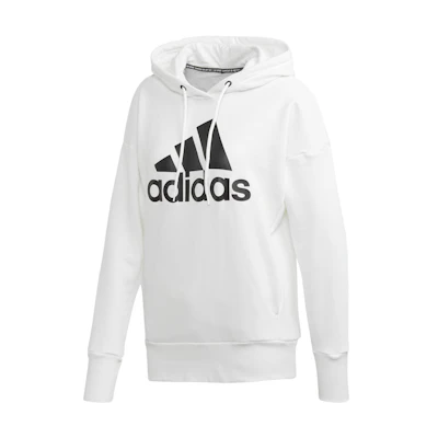 (Women) adidas White Hoodie with Side Pocket and Drawstring Design FM1045