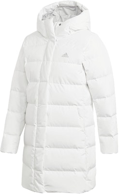 (W) Adidas 白色中長款連帽防水羽絨外套 冬季戶外穿搭 GE9992 Buy (W) Adidas 白色中長款連帽防水羽絨外套 冬季戶外穿搭 GE9992
