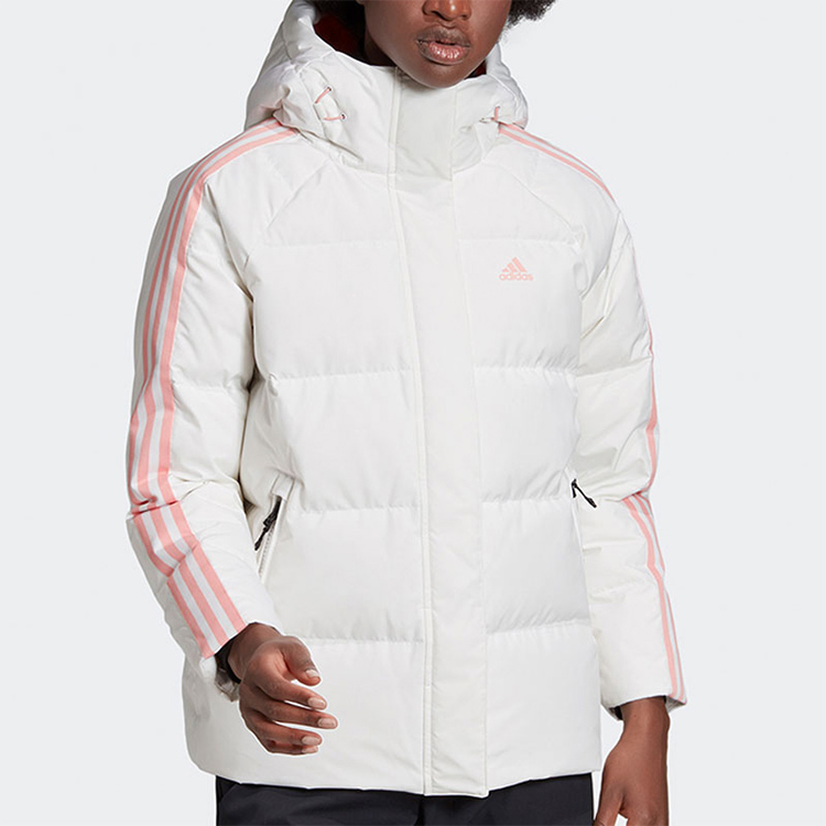 Shop (W) adidas Jaket Musim Dingin Putih Quilted Hooded Down GF0002