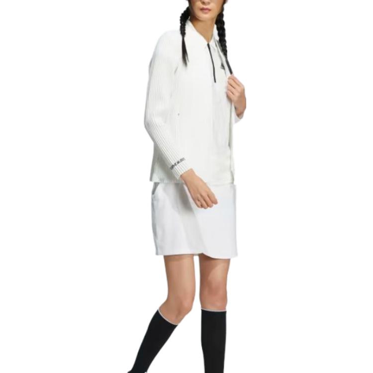 Purchase (W) adidas Jaket Baseball Putih Polos dengan Ritsleting dan Kerah модел HB3580