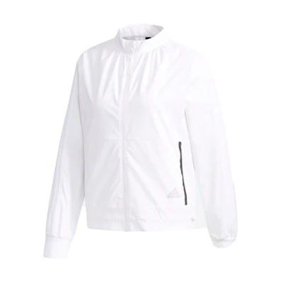 (Women) adidas White Sports Stand Collar Zip-Up Jacket EH3919