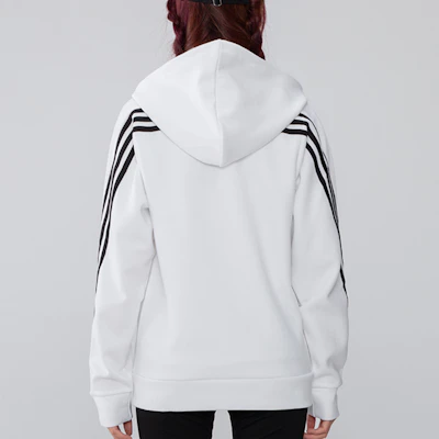 (W) adidas 白色三條線透氣跑步連帽外套 H57293 Shop (W) adidas 白色三條線透氣跑步連帽外套 H57293