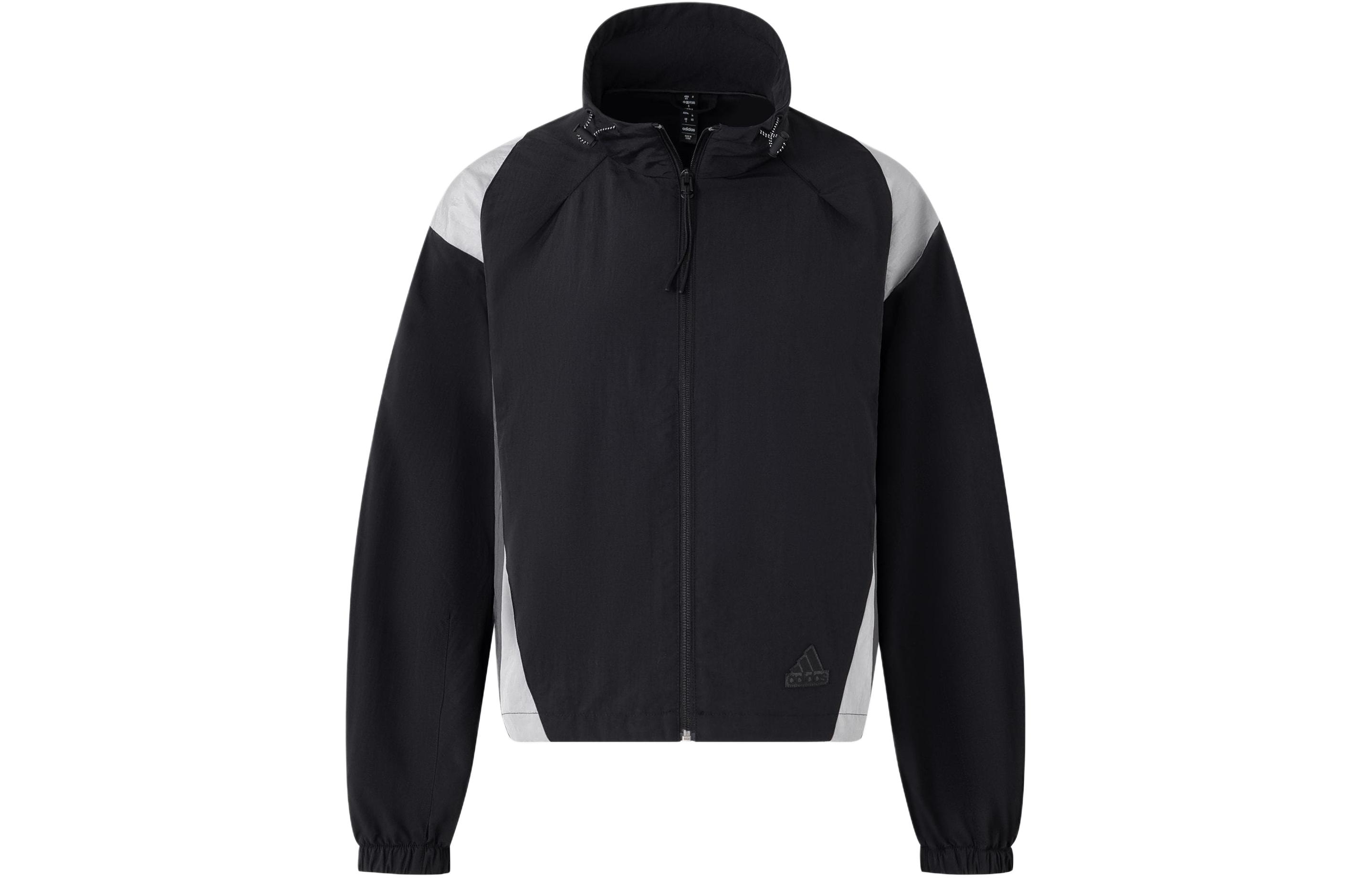 (Women) adidas Woven Logo Water-Repellent Sports Jacket Black Casual Loose Fit JP1454