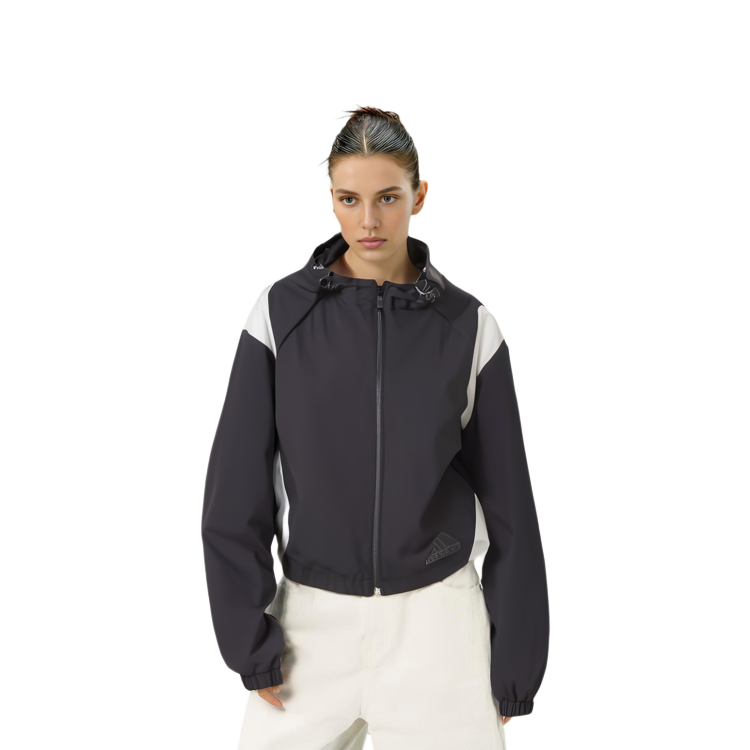 (Women) adidas Woven Logo Water-Repellent Sports Jacket Black Casual Loose Fit JP1454 圖 4