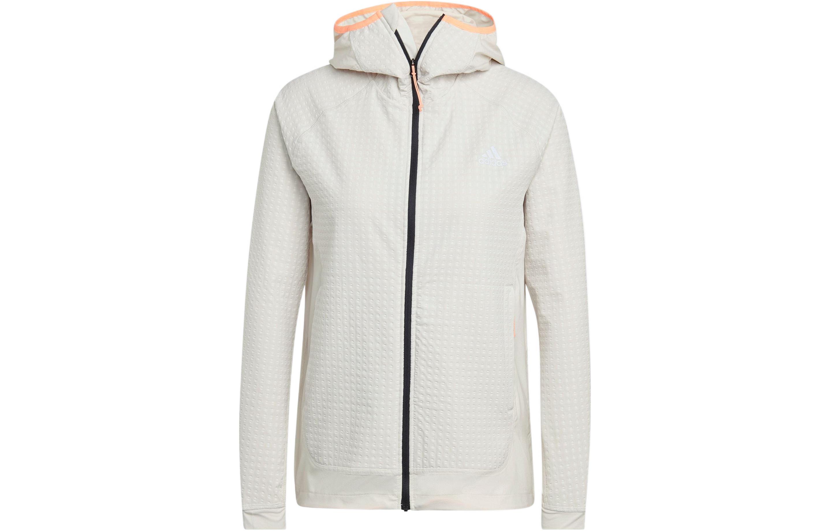 (Women) adidas X-City White Zip-Up Striped Jacket with Stand Collar HK6479
