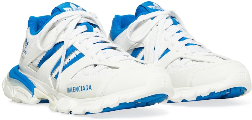 Women Balenciaga Adidas Originals x 23FW Track Forum Sneakers Grey Royal Blue 741106W3CZ19040