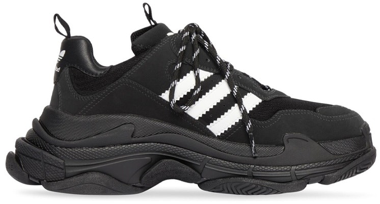 adidas originals x Balenciaga 巴黎世家 Triple S 網布 系帶 低幫 老爹鞋 女款 黑色 Order adidas originals x Balenciaga 巴黎世家 Triple S 網布 系帶 低幫 老爹鞋 女款 黑色