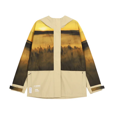 (Women) adidas BBC Earth Waterproof Hooded Outdoor Jacket Prairie Brown HE5222