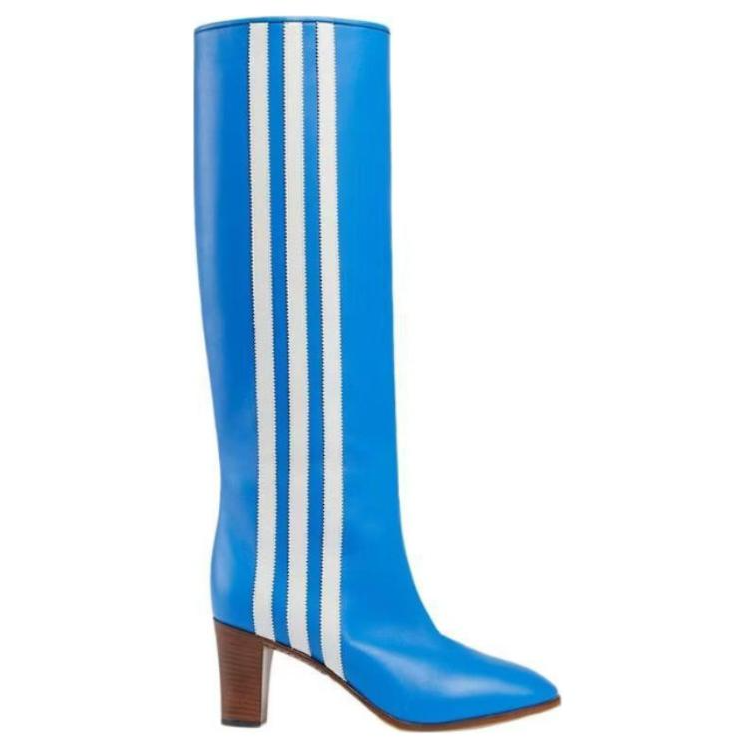 (W) adidas Gucci 73mm Knee-High Boots Bright Blue Leather 圖 2
