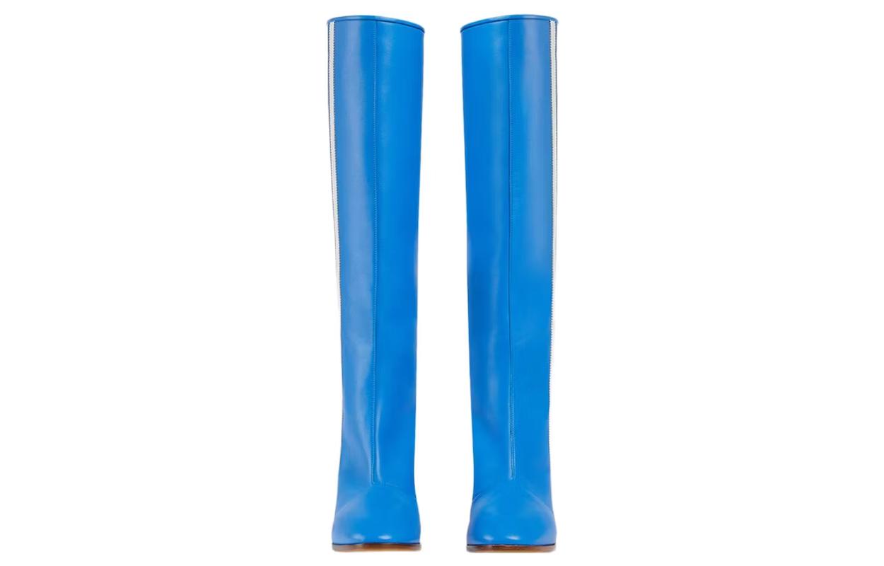 (W) adidas Gucci 73mm Knee-High Boots Bright Blue Leather 圖 4