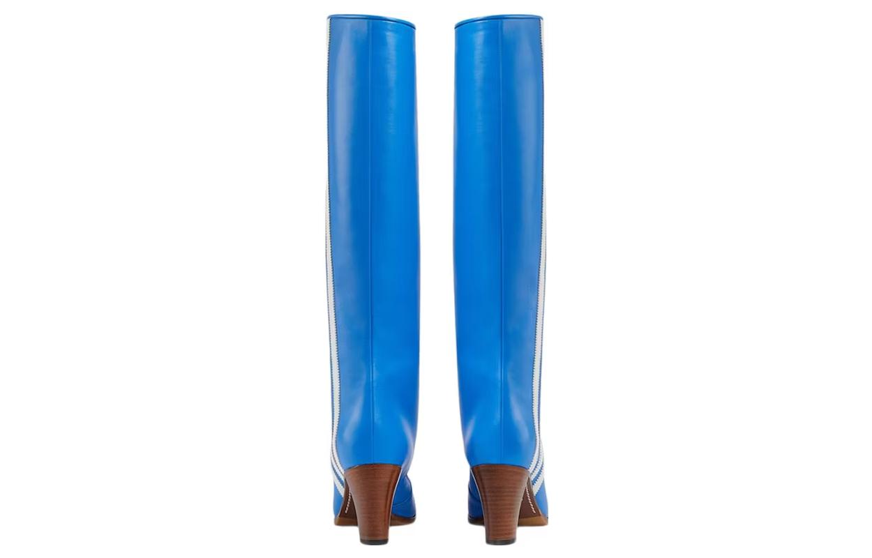 (W) adidas Gucci 73mm Knee-High Boots Bright Blue Leather 圖 5