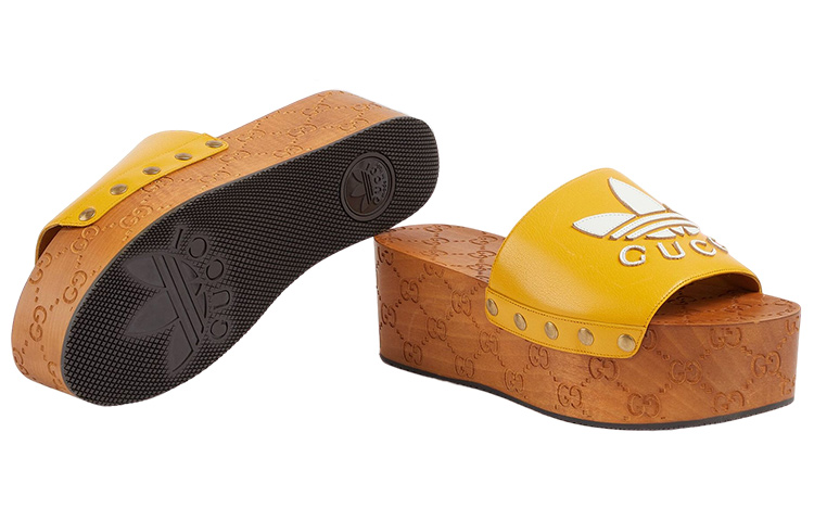 Shop (W) グッチ×アディダス GGクロッグ (イエロー) 707286-D3VF0-7660