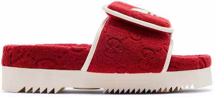 (Women) Adidas x Gucci GG Platform Sandal 'Red Cotton Sponge' 702398-UU010-6560 (Women) Adidas x Gucci GG Platform Sandal 'Red Cotton Sponge' 702398-UU010-6560