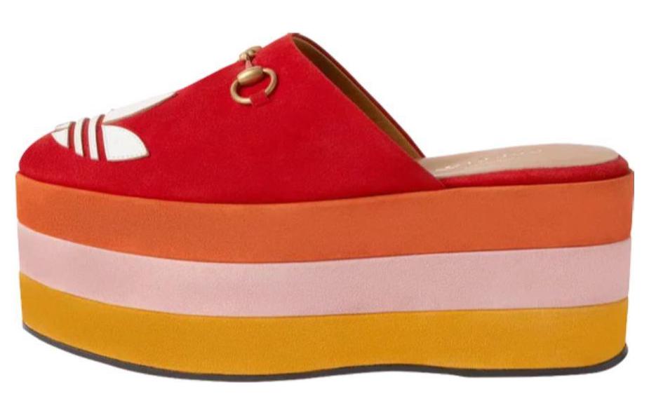 (Women) Adidas x Gucci GG Platform Sandal 'Red Suede' 702209-DE8X0-6560