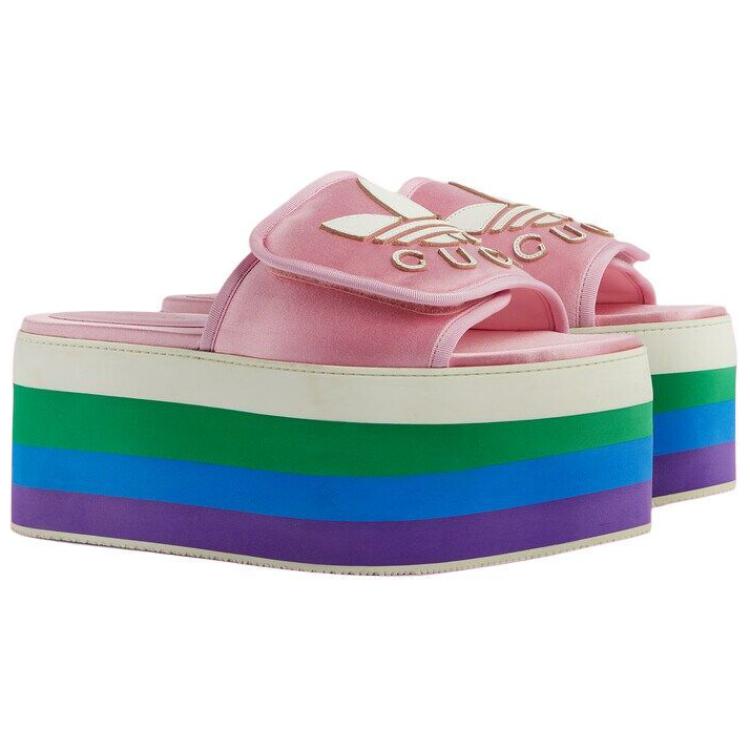 (W) Adidas Gucci Platform Sandal 'Pink Silk' 圖 3