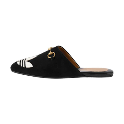 (W) adidas Gucci Trefoil Slipper 'Black Suede'