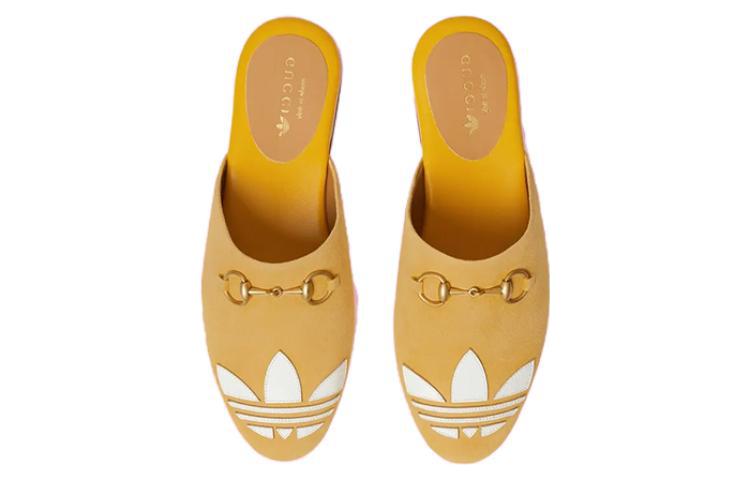 (W) Adidas Gucci Trefoil Slipper 'Yellow Suede' 圖 4