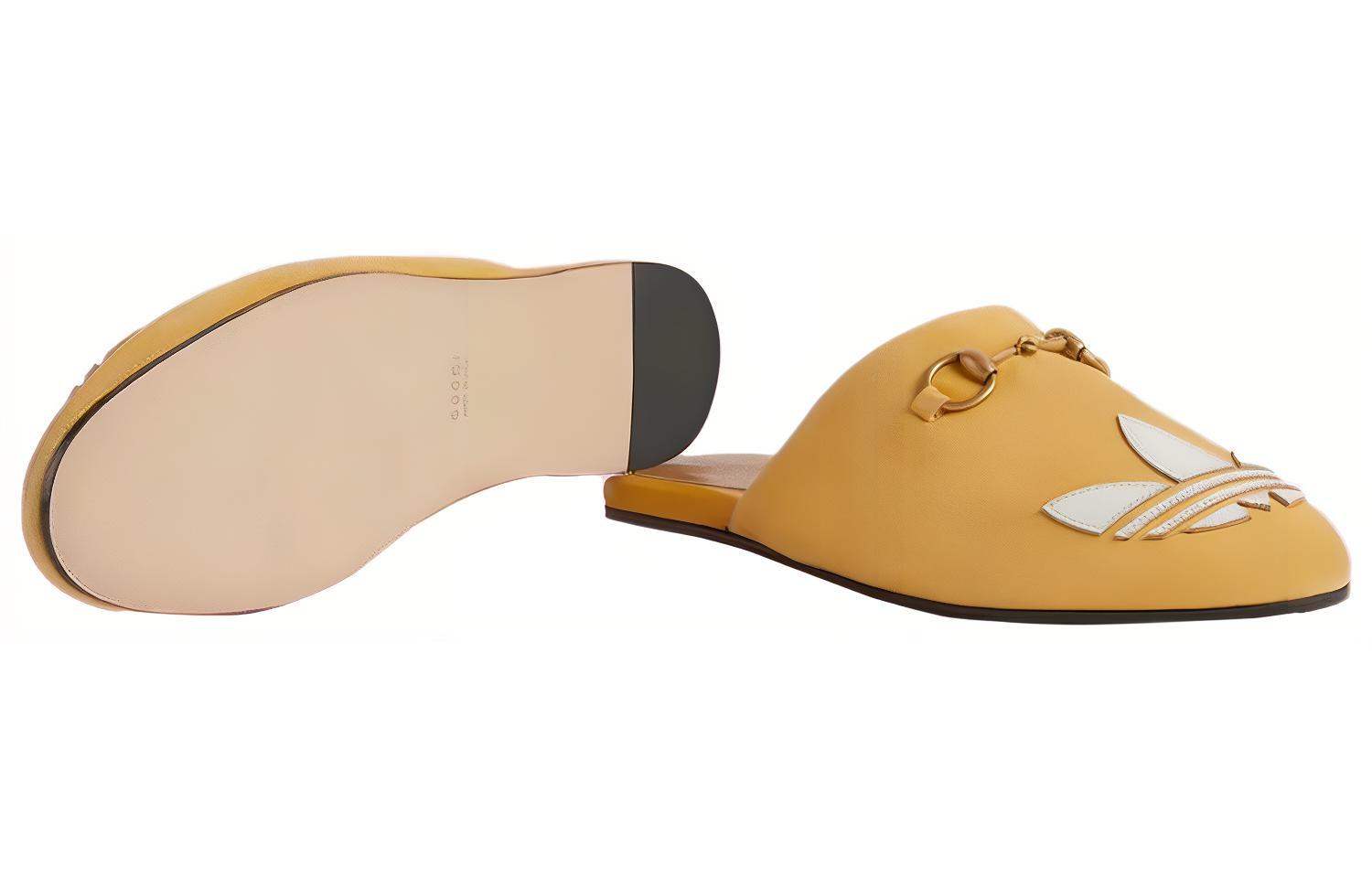 (W) Adidas Gucci Trefoil Slipper 'Yellow Suede' 圖 6