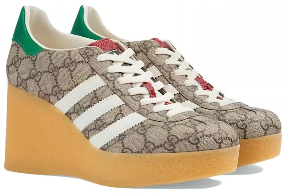 (Women) Adidas x Gucci Wedge Gazelle 'Beige GG Monogram' 725655-FAAR3-9751 Lookbook (Women) Adidas x Gucci Wedge Gazelle 'Beige GG Monogram' 725655-FAAR3-9751