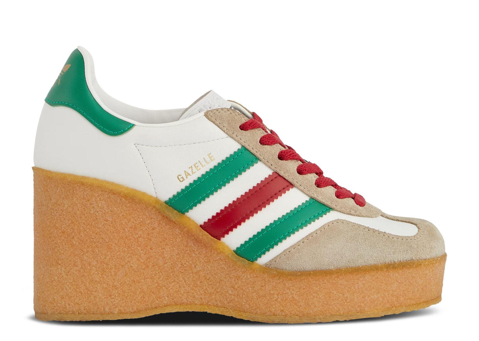 (Women) Adidas x Gucci Wedge Gazelle 'White Green Red' 725628-AAA43-9547