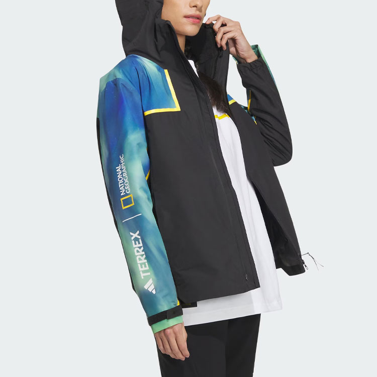(Women) adidas National Geographic Rain RDY Waterproof Jacket Black IL8983 圖 6