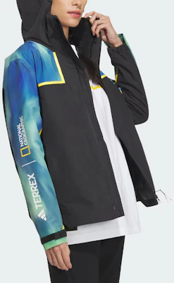 (Women) adidas x National Geographic Rain RDY Waterproof Jacket Black IL8983 Details for (Women) adidas x National Geographic Rain RDY Waterproof Jacket Black IL8983