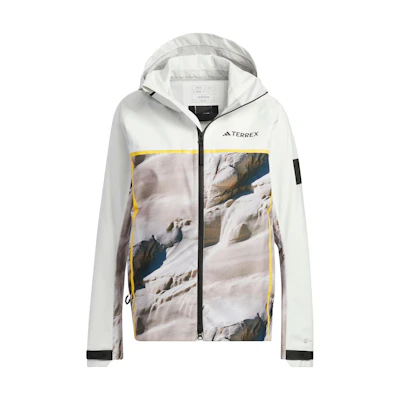 (Women) adidas Scenic Print Waterproof Windbreaker Jacket Women Han White IC1991