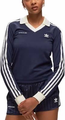 (W) アディダス x Sporty & Rich レトロストライプロゴ長袖Tシャツ ブラック SS23 IN5248 Lookbook (W) アディダス x Sporty & Rich レトロストライプロゴ長袖Tシャツ ブラック SS23 IN5248