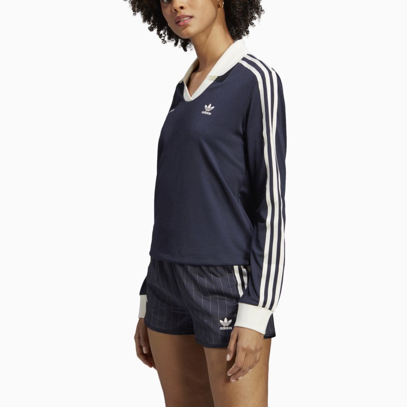 Shop (W) アディダス x Sporty & Rich レトロストライプロゴ長袖Tシャツ ブラック SS23 IN5248