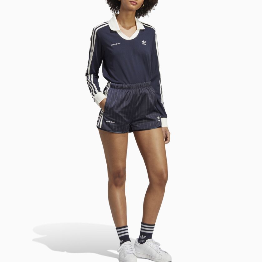 Purchase (W) アディダス x Sporty & Rich レトロストライプロゴ長袖Tシャツ ブラック SS23 IN5248