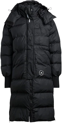 (Women) adidas x Stella McCartney Black Long Puffer Coat with Logo Pocket Print HI6082 Order (Women) adidas x Stella McCartney Black Long Puffer Coat with Logo Pocket Print HI6082